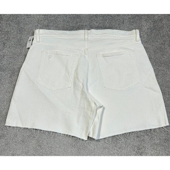 Gap Shorts Womens 16 White Cheeky Midi High Rise Stretch Button Fly NWT - Picture 2 of 12